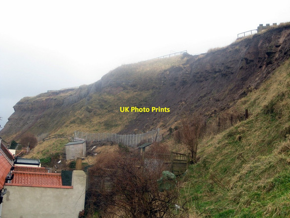Photo 6"x4" Graveyard collapse, St Mary's Church #3 Whitby\/NZ8910 c2013