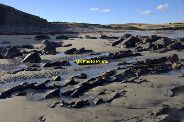 Photo 6"x4" Rocks on Lund beach Underhoull c2013