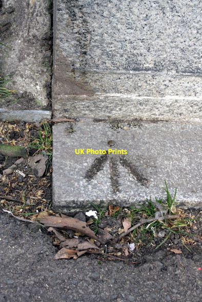Photo 6"x4" Benchmark on pavement at steps to the Albert Memorial Kensington\/TQ2579 c2013