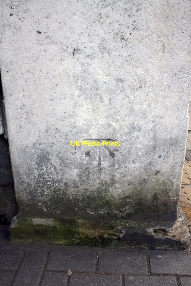 Photo 6"x4" Benchmark on wall pier at north end of Ennismore Gardens Westminster c2013