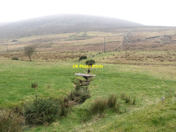 Photo 6"x4" Improvised footbridge over a burn below a mist shrouded Slieve Roosley Hilltown\/J2128 c2013