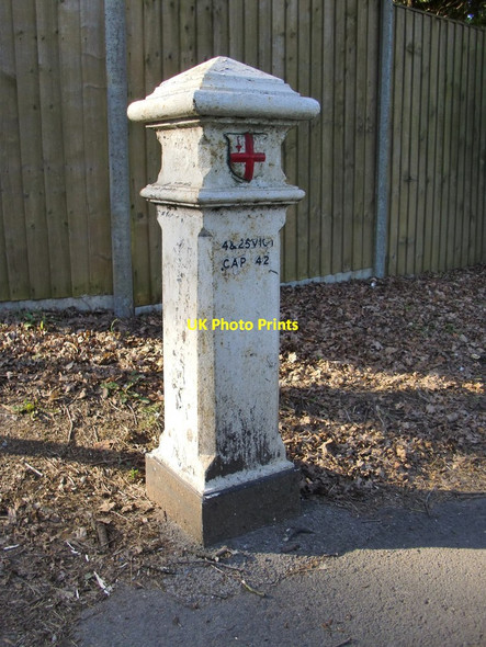 Photo 6"x4" City Corporation Coal Tax Post, at the junction of Sandy Lane and Copsem Lane Oxshott c2013