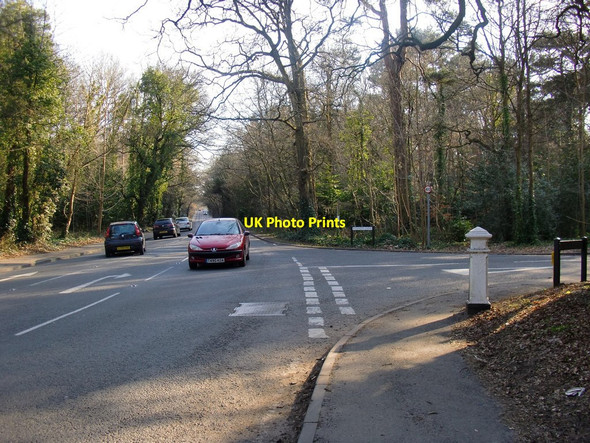 Photo 6"x4" Junction of Sandy Lane with Copsem Lane, showing location of a Coal Tax post Oxshott c2013