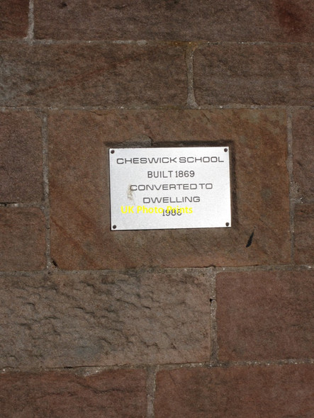 Photo 6"x4" Plaque in wall of former Cheswick School Cheswick c2013