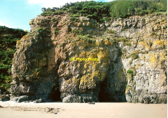 Photo 6"x4" Cave in cliffs at Lunan Bay Braehead of Lunan c2009