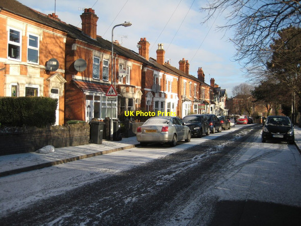 Photo 6"x4" A dusting of snow on Stanley Road Worcester c2013