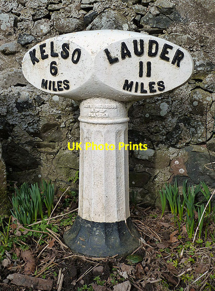 Photo 6"x4" A milepost in Smailholm East Third\/NT6436 c2013