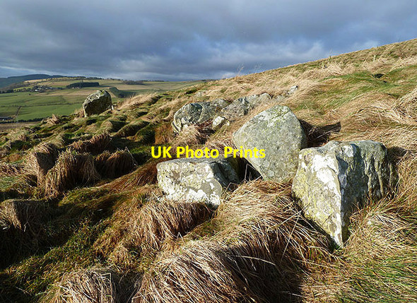 Photo 6"x4" Boulders and rough grazing near Wester Housebyres Melrose\/NT5434 c2013