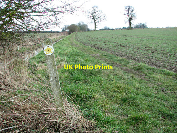 Photo 6"x4" Marker on the path from Seething to Mundham Seething c2013