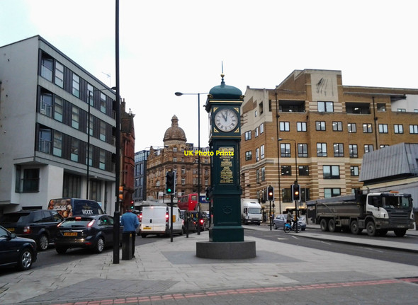 Photo 6"x4" Clock outside Angel Underground station London c2012