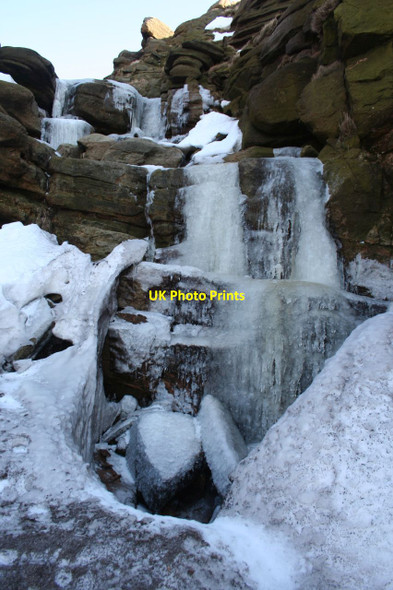 Photo 6"x4" Frozen waterfall, Nether Red Brook Farlands Booth c2013