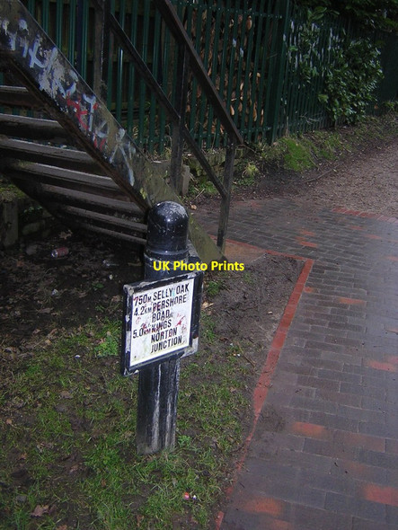 Photo 6"x4" Worcester and Birmingham Canal at University Station: milepost Bournbrook c2013