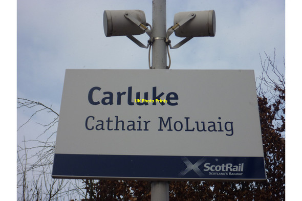 Photo 6"x4" More Devolution Madness : Gaelic Station Sign At Carluke Carluke c2013