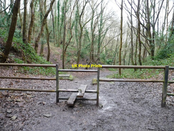 Photo 6"x4" Public footpath through former quarry Kingswood\/ST6473 c2013