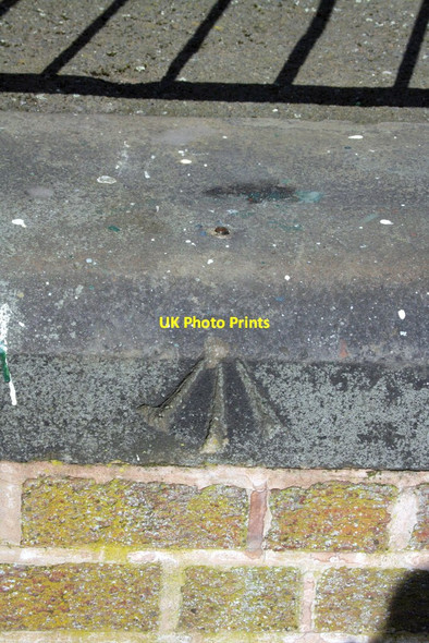 Photo 6"x4" Benchmark on bandstand in Dovecote Lane Rec Beeston\/SK5236 c2013