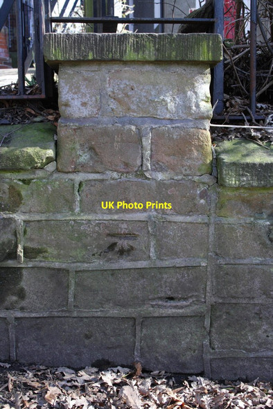 Photo 6"x4" Benchmark on wall pier on Corporation Oaks Nottingham\/SK5641 c2013