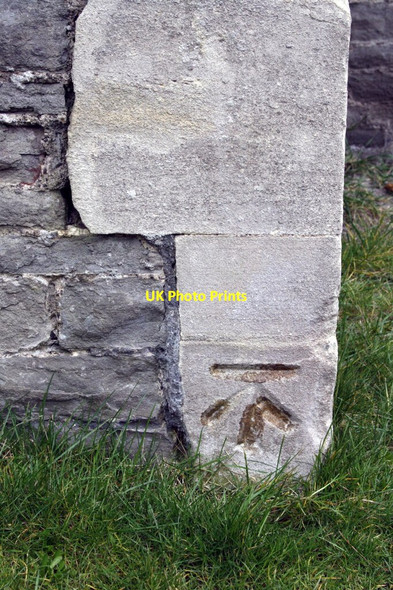 Photo 6"x4" Benchmark on tower buttress of Holy Trinity Stapleton Bristol c2013