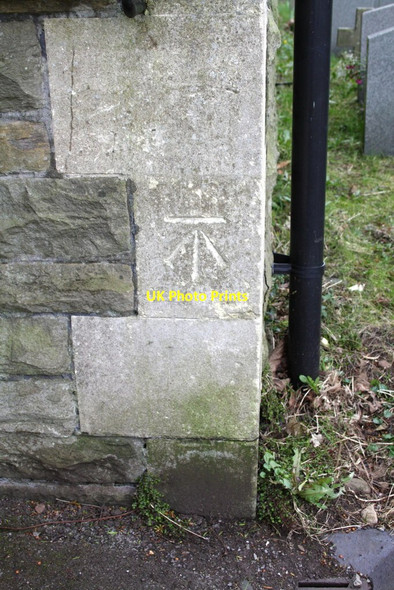 Photo 6"x4" Benchmark on St Mary's Church Broomhill\/ST6276 c2013