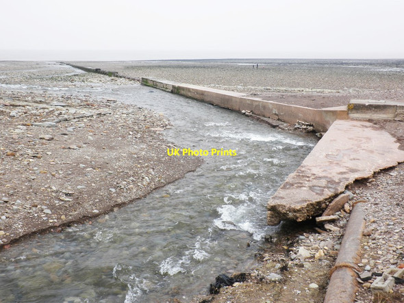 Photo 6"x4" The Swill and pipeline, Doniford beach Watchet c2013