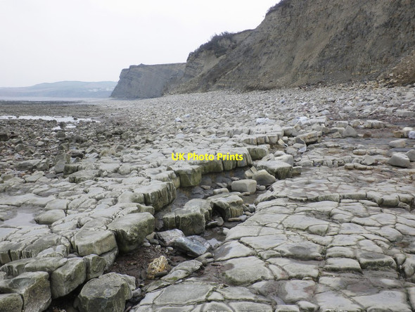 Photo 6"x4" Wave cut platform, Doniford Beach Watchet c2013