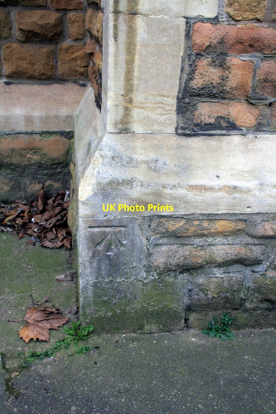 Photo 6"x4" Benchmark on St Saviour's Church West Bridgford c2013