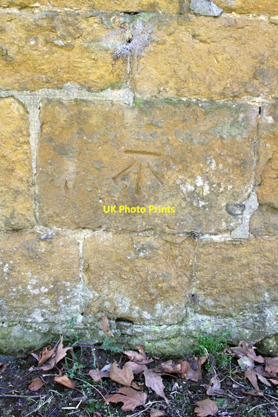 Photo 6"x4" Benchmark on Scalford Road wall Eastwell\/SK7728 c2013