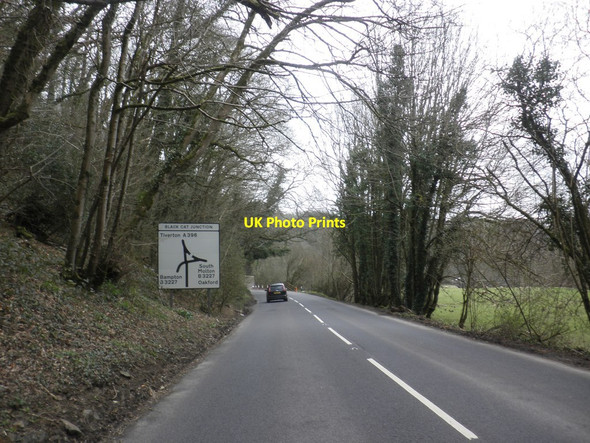 Photo 6"x4" Approaching Black Cat Junction, on the A396 Oakfordbridge c2013