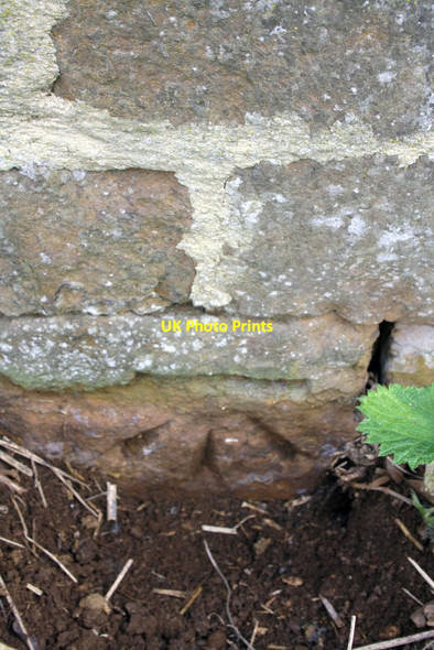 Photo 6"x4" Benchmark on barn beside B4100 NW of Nell Bridge Walton Grounds c2013