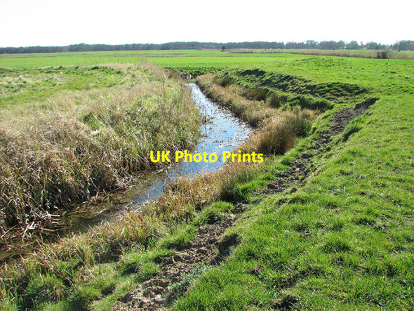 Photo 6"x4" Meandering ditch in marshes south of Somerleyton Haddiscoe c2013