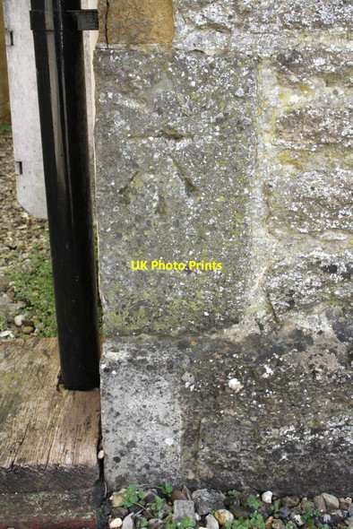 Photo 6"x4" Benchmark on The Village Hall Aynho c2013