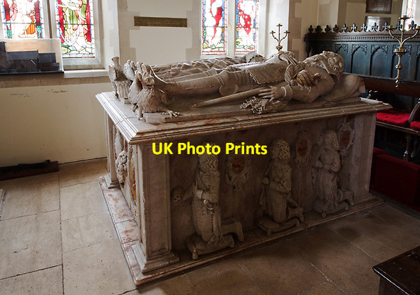 Photo 6"x4" St Andrew's church, Miserden - tomb-chest of Sir William Sandys & wife Lypiatt c2013