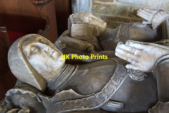 Photo 6"x4" St John the Baptist church, Kinlet - tomb-chest of Sir John Blount & wife (detail) Kinlet c2013