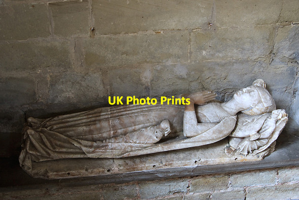 Photo 6"x4" St John the Baptist church, Kinlet - effigy of Lady Lychefield Kinlet c2013