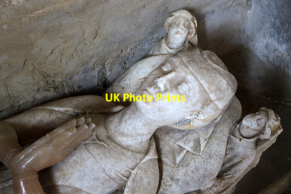 Photo 6"x4" St John the Baptist church, Kinlet - effigy of Lady Lychefield (detail) Kinlet c2013