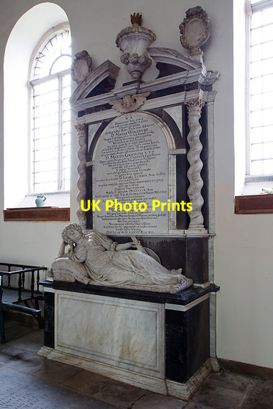 Photo 6"x4" St Andrew's church, Quatt - monument to Mary Wolryche Quatt c2013