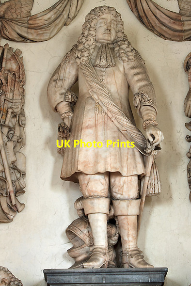 Photo 6"x4" St Mary's church, Patshull - wall monument to Sir Richard Astley & wives (detail 1) Pasford c2013