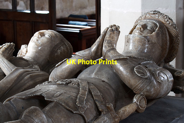 Photo 6"x4" St Bartholomew's church, Tong - table-tomb of Sir Richard Vernon & his wife Benedicta (detail 2) Tong\/SJ7907 c2013