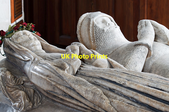 Photo 6"x4" St Bartholomew's church, Tong - tomb of Sir Fulke & Lady Isabel de Pembrugge (detail) Tong\/SJ7907 c2013