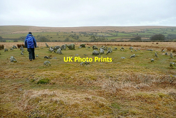 Photo 6"x4" Yellowmead stone circles Sheepstor c2013