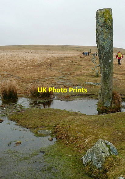 Photo 6"x4" Drizzle Combe stone row Giant's Basin c2013