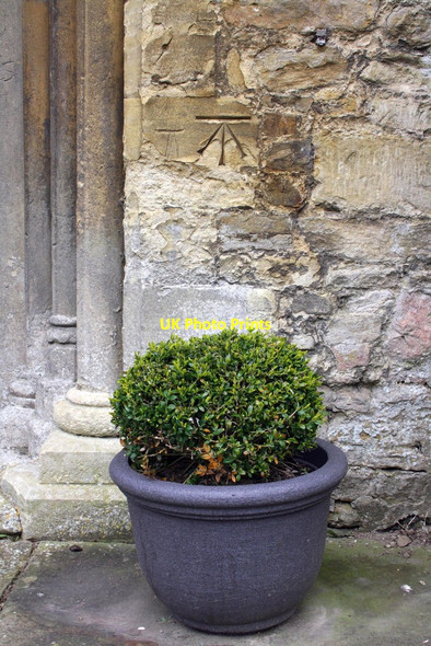Photo 6"x4" Benchmark on the tower of St Peter's Church Brackley\/SP5837 c2013