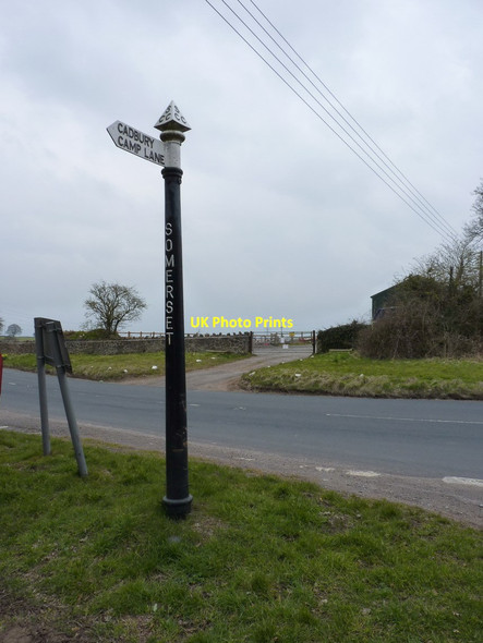 Photo 6"x4" Somerset County Council cast-iron signpost Clapton in Gordano c2013