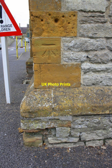 Photo 6"x4" Benchmark on Winchester House School Brackley\/SP5837 c2013