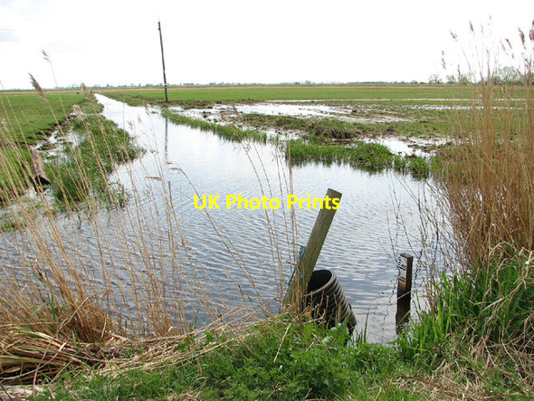 Photo 6"x4" Water level gauge board in drainage ditch, Cantley Cantley\/TG3803 c2013