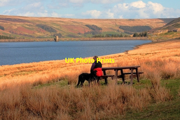 Photo 6"x4" Picnic Table overlooking Scar House Reservoir Scar House Reservoir c2013