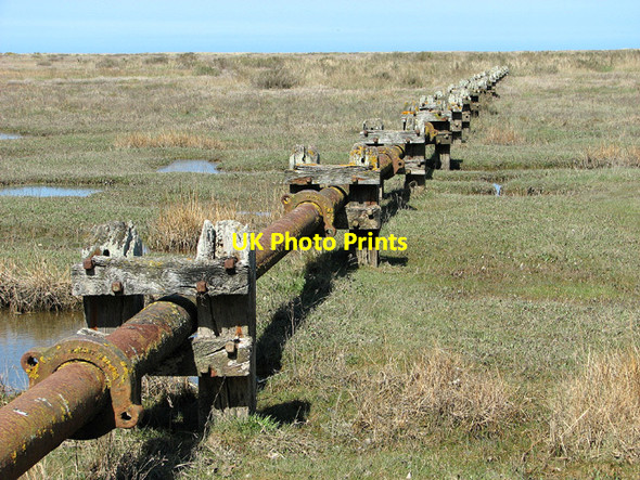 Photo 6"x4" Sewage outfall pipe in Stiffkey saltmarsh Stiffkey c2013