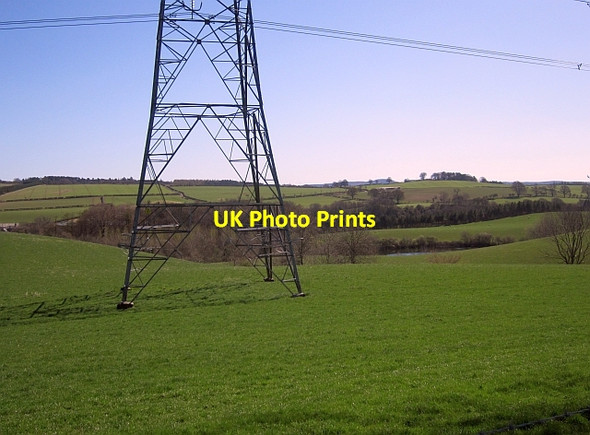 Photo 6"x4" Power line south of Wooler Middleton Hall\/NT9825 c2013