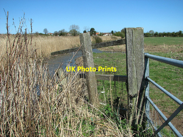 Photo 6"x4" Ditch beside the path to the A47 road Acle c2013