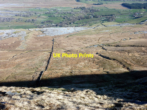 Photo 6"x4" A dry stone wall across Souther Scales Fell Chapel-le-Dale c2013