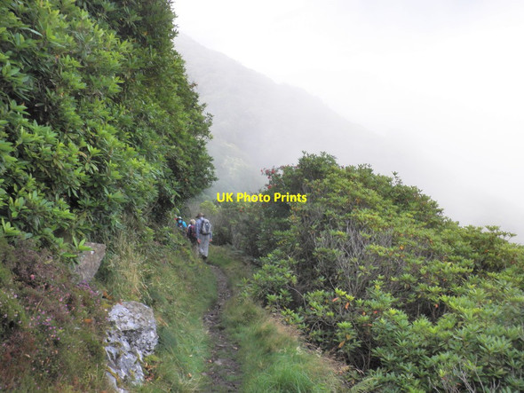 Photo 6"x4" Mist shrouded cliff path Malmsmead c2012